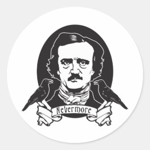 Sticker Rond Edgar Allan Poe
