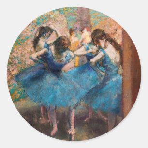 Sticker Rond Edgar Degas - Danseuses en bleu