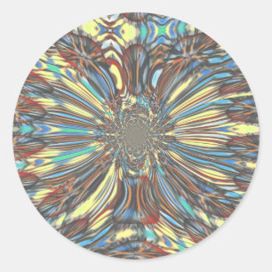 Sticker Rond Edgy African Urban Pop Art Conception optique Abst