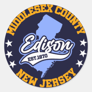 Sticker Rond Edison, New Jersey