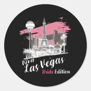 Sticker Rond Édition Mariée de Las Vegas Célébration de Las Veg