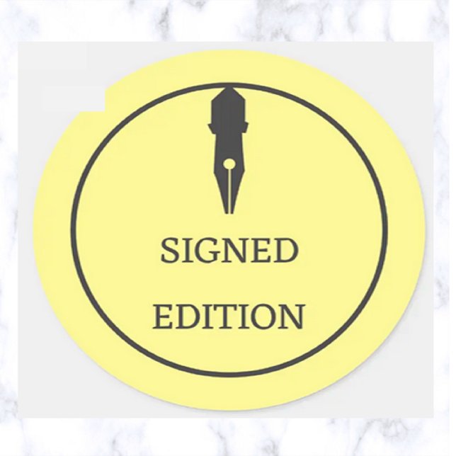 Sticker Rond Édition Signée Pen Nib modifiable (Créateur téléchargé)