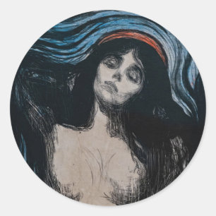 Sticker Rond Edvard Munch - Madonna Lithographie