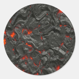 Sticker Rond effet arrière - plan de lave volcanique