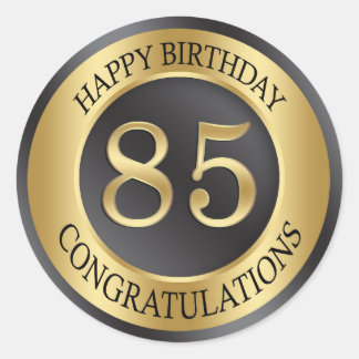 Sticker Rond Effet d'or 85e anniversaire