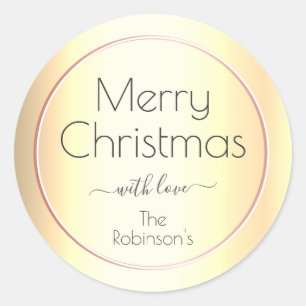 Sticker Rond Effet Gold Shimmer tendance Style de Noël élégant