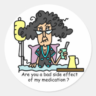 Sticker Rond Effet latéral des médicaments cheveux foncés