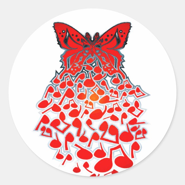 Sticker Rond Effet_papillon (Devant)