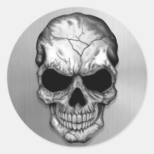 Sticker Rond Effet Steel Steel