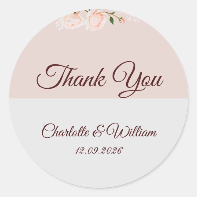 Sticker Rond Effets de pourpre et de gris avec fleur (Devant)