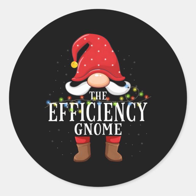 Sticker Rond Efficacité Gnome Family Pyjama (Devant)