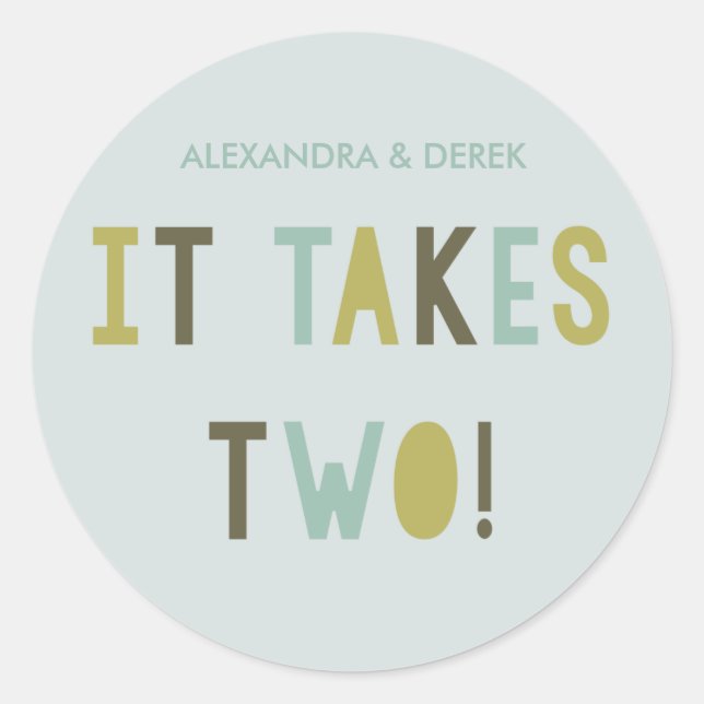 Sticker rond effort commun // Aqua (Devant)