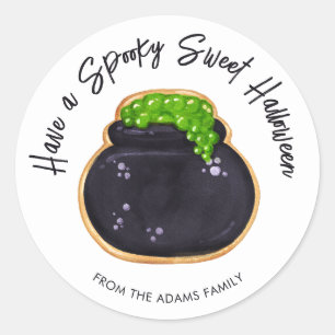 Sticker Rond Éffrayant Cauldron sucre biscuit