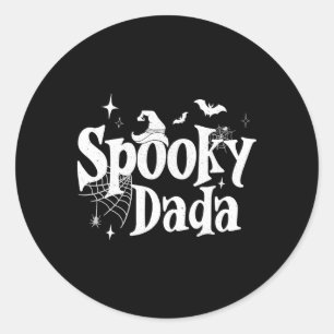 Sticker Rond Éffrayant Dada Witch Drôle Halloween Costume Papa