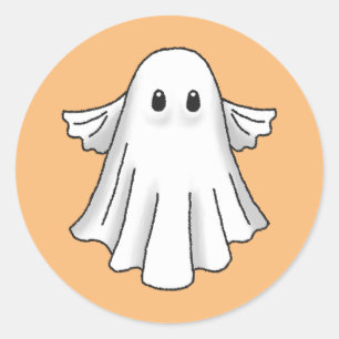 Sticker Rond Éffrayant fantôme d'Halloween