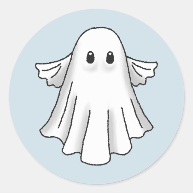 Sticker Rond Éffrayant fantôme d'Halloween (Devant)