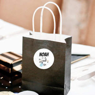 Sticker Rond Éffrayant   Halloween 1er anniversaire   Bleu mini