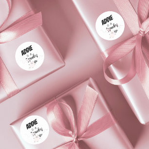 Sticker Rond Éffrayant   Halloween 1er anniversaire   Rose mini