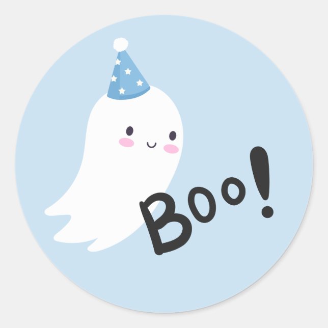 Sticker Rond Éffrayant One mignon Halloween Ghost 1er Anniversa (Devant)