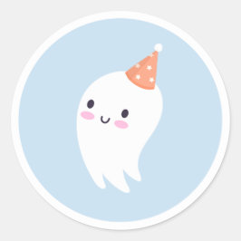 Sticker Rond Éffrayant One mignon Halloween Ghost 1er Anniversa