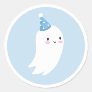 Sticker Rond Éffrayant One mignon Halloween Ghost 1er Anniversa