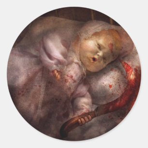 Sticker Rond Effrayant - Poupée - Terreurs nocturnes