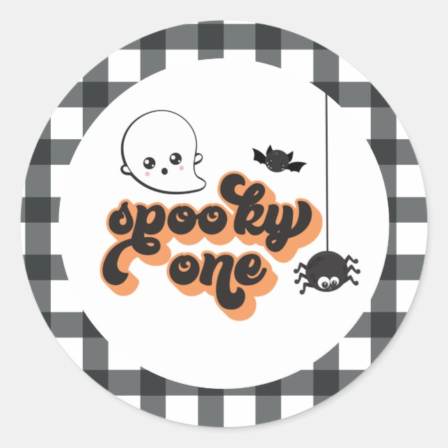 Sticker Rond Éffrayant Un Halloween 1er Anniversaire (Devant)