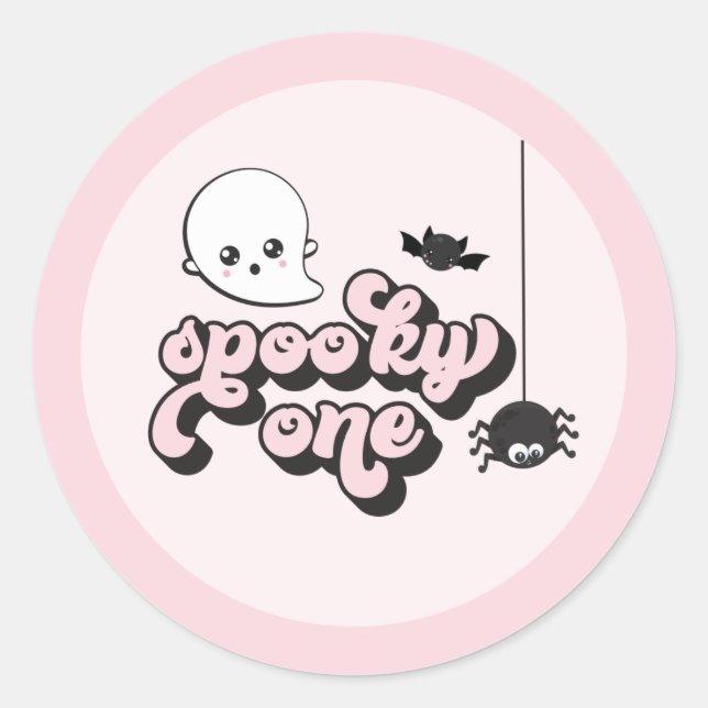 Sticker Rond Éffrayant Un Halloween 1er Anniversaire (Devant)