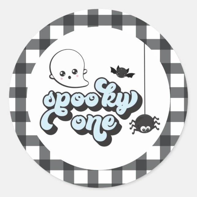 Sticker Rond Éffrayant Un Halloween 1er Anniversaire (Devant)