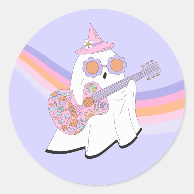 Sticker Rond Éffrayant Un Halloween Fantôme Super 1er anniversa (Devant)