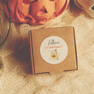 Sticker Rond Éffrayant un mignon Halloween 1er anniversaire Fav