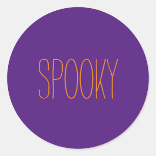 Sticker Rond Éffrayant violet orange Halloween manuscrit