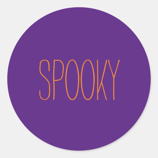 Sticker Rond Éffrayant violet orange Halloween manuscrit (Devant)