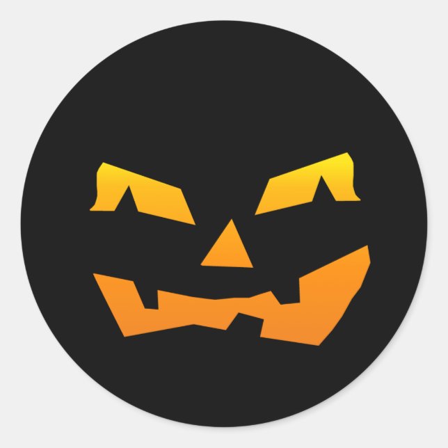 Sticker Rond Éffrayant visage Citrouille d'Halloween Jack-o'-la (Devant)