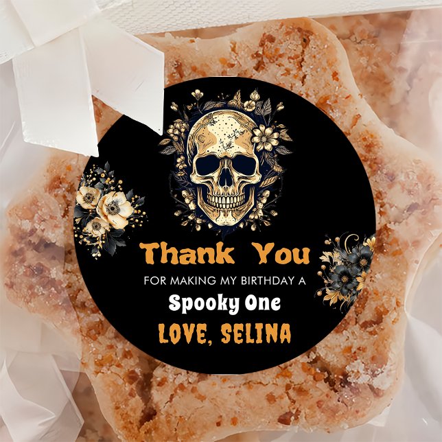 Sticker Rond Éffrayante Halloween mignonne Fête d'anniversaire  (Créateur téléchargé)