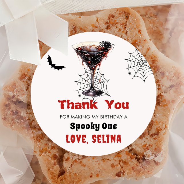 Sticker Rond Éffrayante Halloween mignonne Fête d'anniversaire  (Créateur téléchargé)