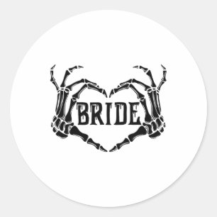 Sticker Rond Éffrayante mariée Skeleton mains Fiançailles Maria