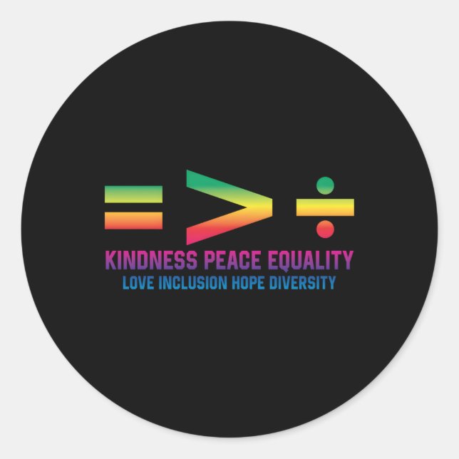 Sticker Rond Égalité de justice sociale supérieure à la divisio (Devant)