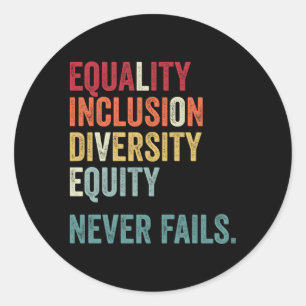Sticker Rond Égalité Inclusion Diversité Équité Amour Égalité N