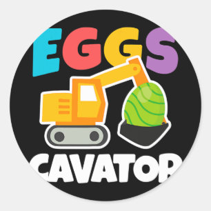 Sticker Rond Egg Hunt Funny