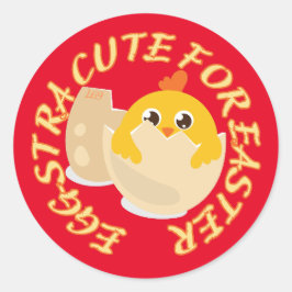 Sticker Rond EGGSTRA CUTE POUR PÂQUES drôle petit cadeau pâques