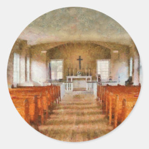 Sticker Rond Église - Dans une église