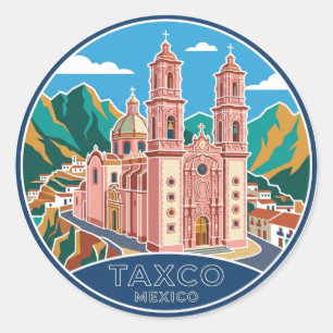 Sticker Rond Église de Santa Prisca Mexico