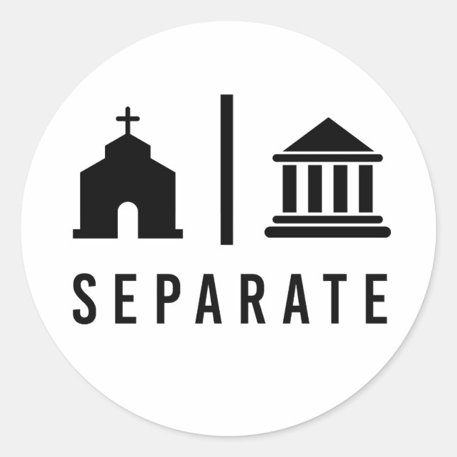 Sticker Rond Église et État séparés (Devant)