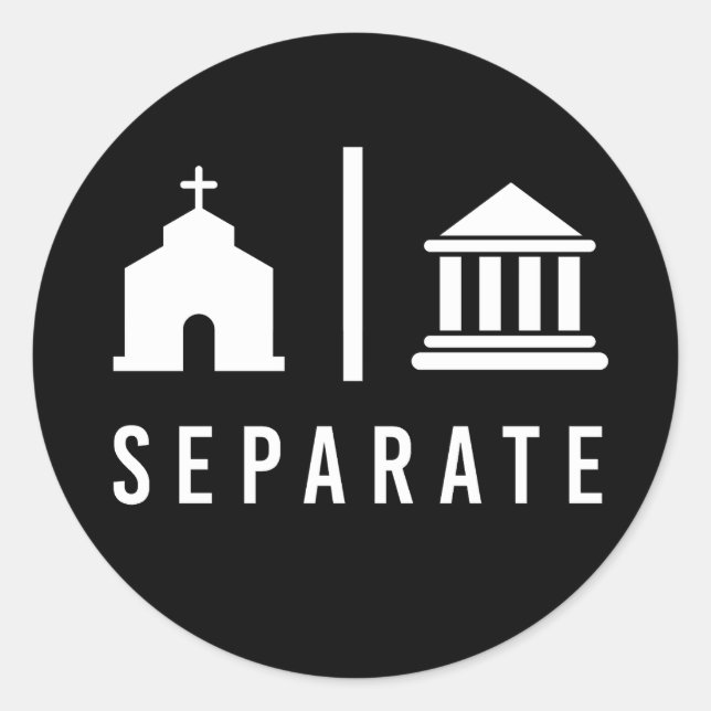 Sticker Rond Église et État séparés (Devant)