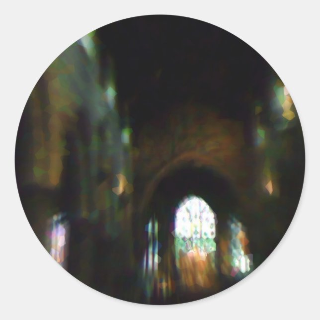 Sticker Rond Église noire (Devant)