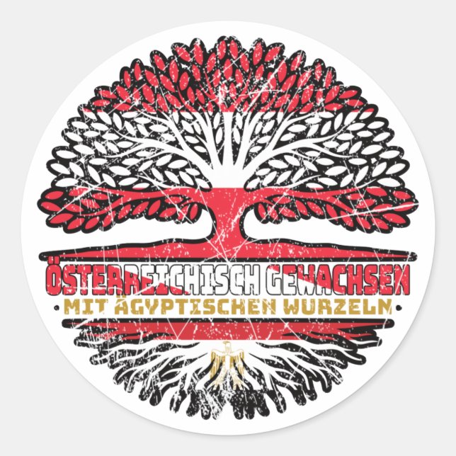 Sticker Rond Egypte Autriche Autriche Arbre (Devant)