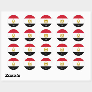 Sticker Rond Égypte & patriotes du drapeau égyptien, vacances /