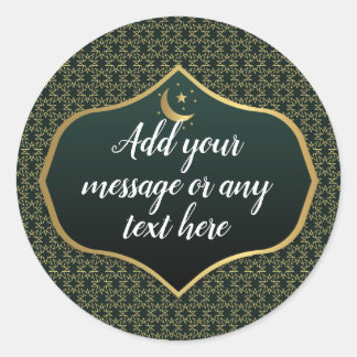 Sticker Rond Eid Al-Fitr Gold Green