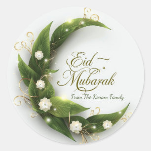 Sticker Rond Eid Mubarak Musulman Moderne Classique Personnalis